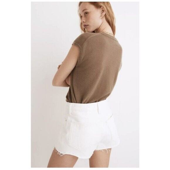 Madewell Shorts Women’s Size 33W Relaxed Denim White Cut Off NWT MSRP $78 - Picture 2 of 14